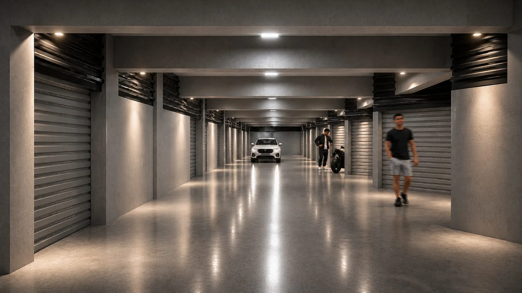 Pasillo de storage en subsuelo